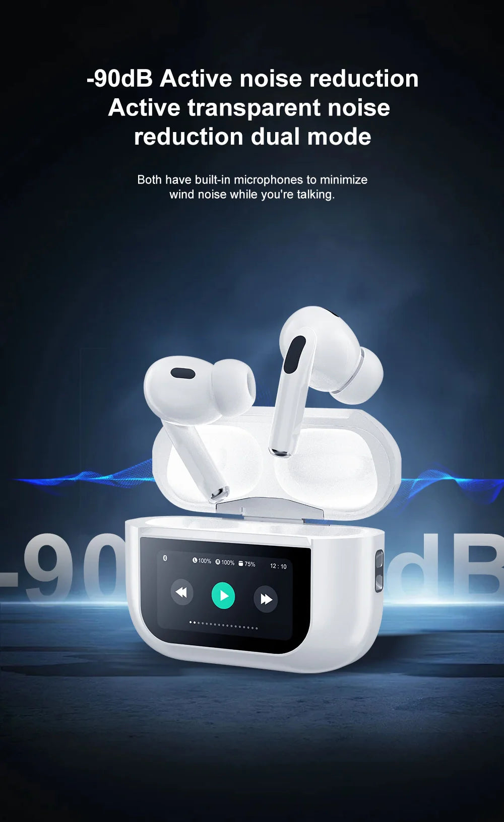 Pakify™ | A9 pro Touch Screen ANC Wireless Earbuds